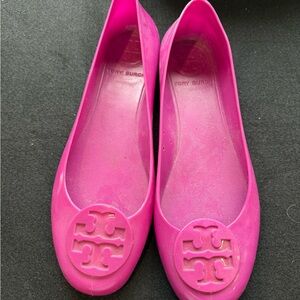 Tory Burch Pink Ballet Flats with Logo Medallion